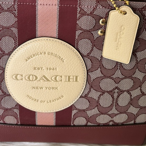 NWT💃Coach Dempsey Carryall In Signature Jacquard With Stripe And Coach Patch - Picture 11 of 12